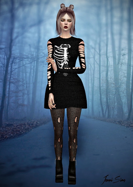 Sims 4 Skeleton Dress at Jenni Sims
