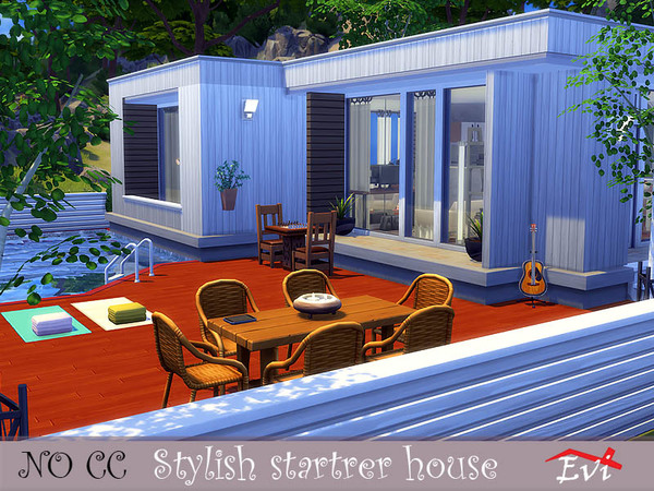 Sims 4 Stylish Starter House by evi at TSR