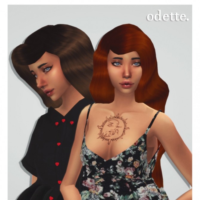 Sims 4 Tekri‘s odette hair recolours at cowplant pizza