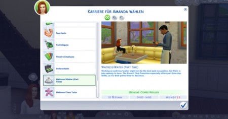 Waiter Career (Part Time) by Marduc_Plays at Mod The Sims