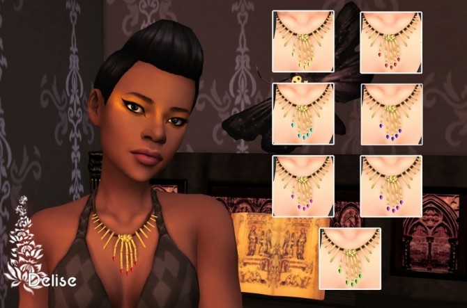 Sims 4 Phalange necklace by Delise at Sims Artists