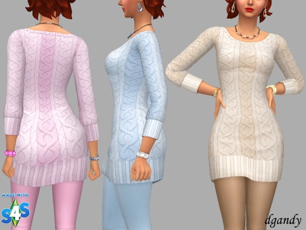 Sims 4 Sweater Dress Gina by dgandy at TSR