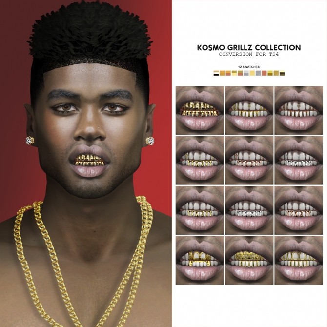 Sims 4 KOSMO GRILLZ COLLECTION by Thiago Mitchell at REDHEADSIMS
