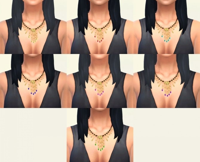 Sims 4 Phalange necklace by Delise at Sims Artists