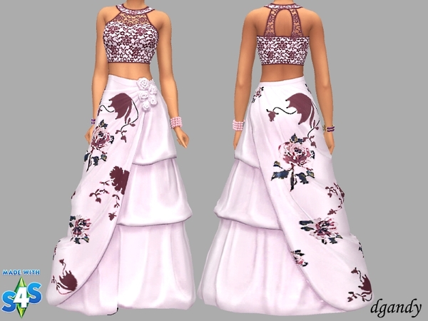 Sims 4 Anna formal outfit by dgandy at TSR