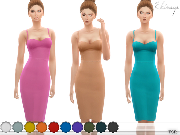 Sims 4 Midi Dress by ekinege at TSR