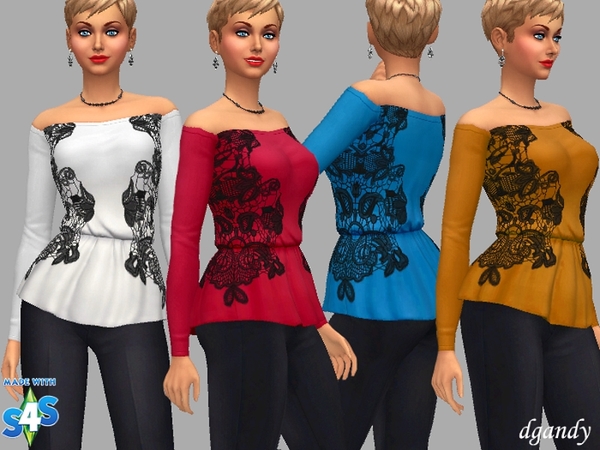Sims 4 Peplum Top Claire by dgandy at TSR