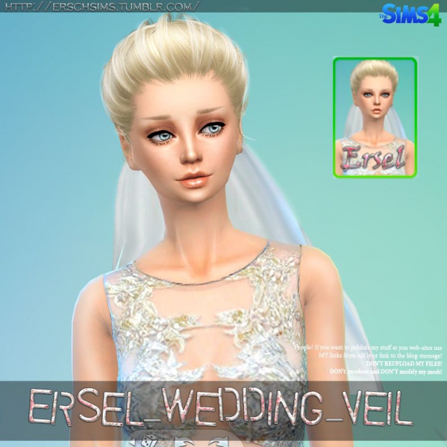 Sims 4 ERSEL Wedding Veil at ErSch Sims
