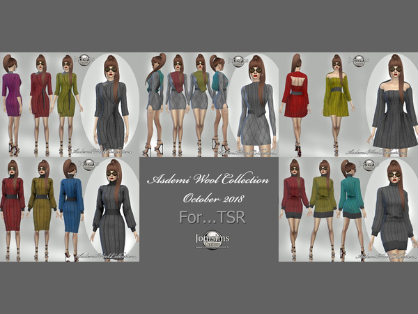 Sims 4 Asdemi wool dress 4 by jomsims at TSR