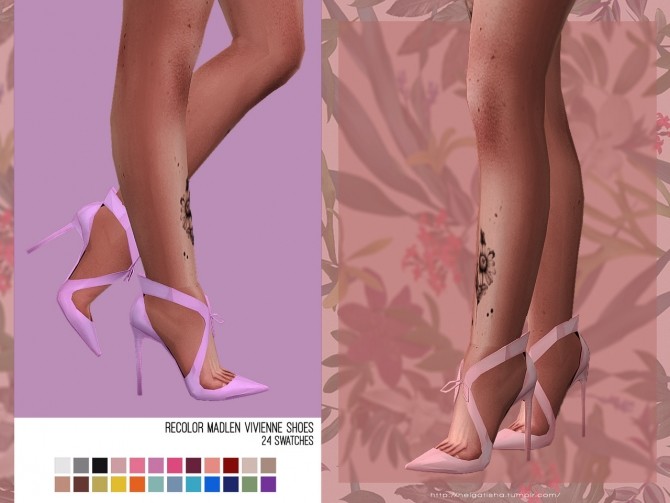Sims 4 Madlen Vivienne Shoes recolor at Helga Tisha