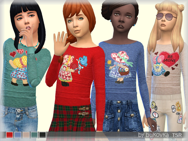 Sims 4 Shirt Girl by bukovka at TSR