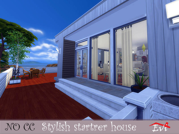 Sims 4 Stylish Starter House by evi at TSR