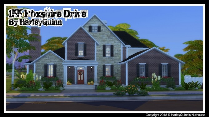 Sims 4 155 Foxshire Drive house at Harley Quinn’s Nuthouse