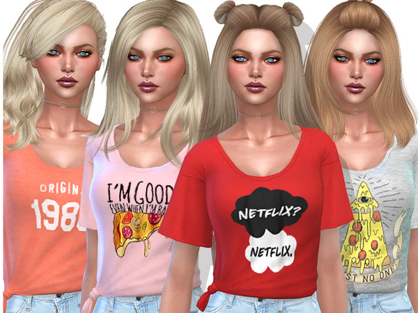Knotted Everyday T-shirts by Pinkzombiecupcakes at TSR » Sims 4 Updates