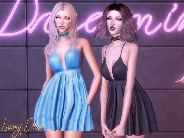 Sims 4 Luxury Dress by Genius666 at TSR