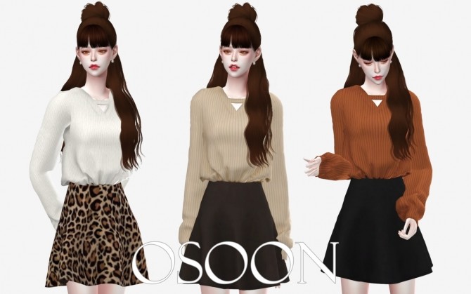 Sims 4 V Neck Knit ver.2 at Osoon