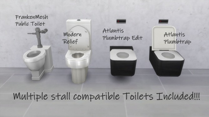 Sims 4 Animated & Functional Bathroom Stalls by DreamaDove at Mod The Sims