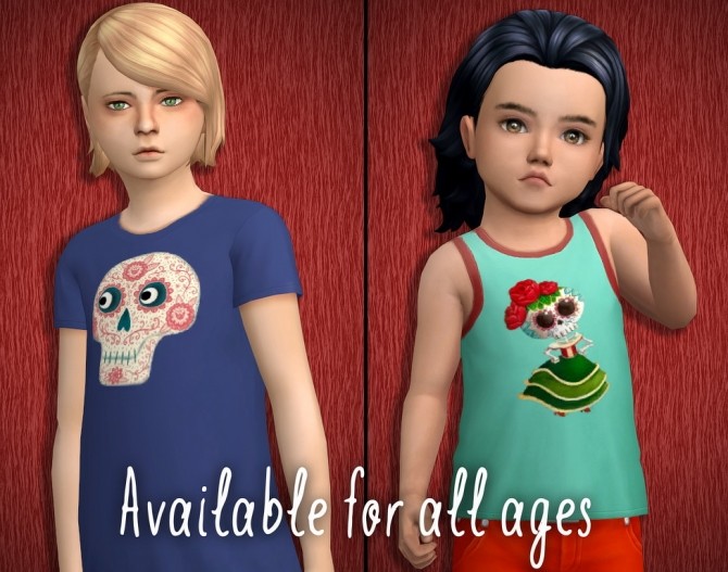 Sims 4 Acc Prints for T shirts Day of the Dead Special at Tukete