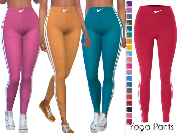 Sims 4 Summer Yoga Pants by Pinkzombiecupcakes at TSR