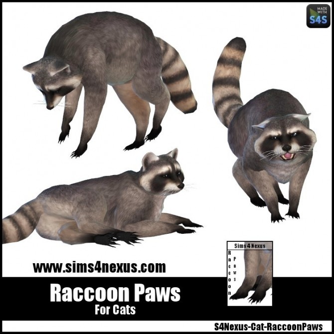 Sims 4 Raccoon Paws by SamanthaGump at Sims 4 Nexus