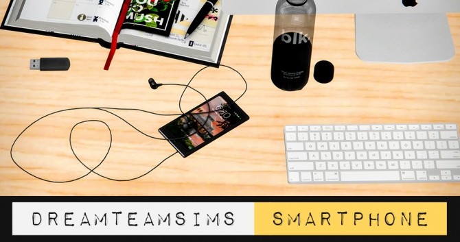 Sims 4 Smartphone with Earbuds at Dream Team Sims