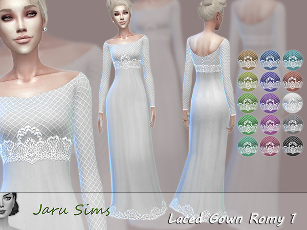 Sims 4 Laced Gown Romy 1 by Jaru Sims at TSR