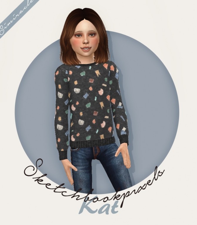 Sims 4 Sketchbookpixels Kat 3T4 shirt for kids at Simiracle