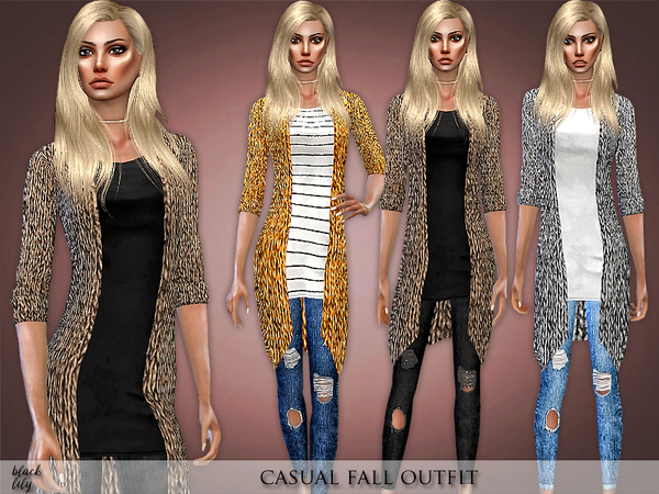 Sims 4 Casual Fall Outfit by Black Lily at TSR