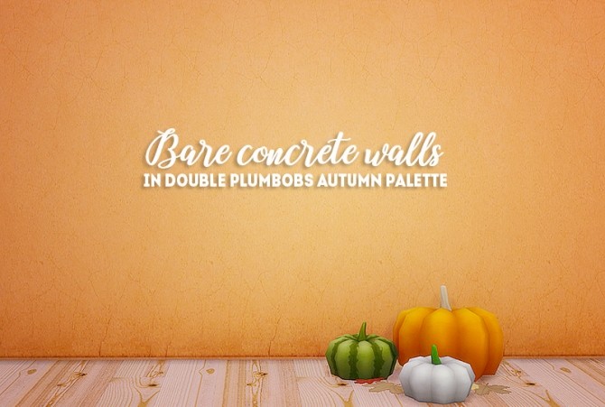 Sims 4 HS bare concrete walls autumn shade palette at Lina Cherie