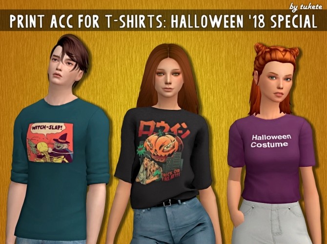 Sims 4 Acc Prints for T shirts Halloween 2018 Special at Tukete