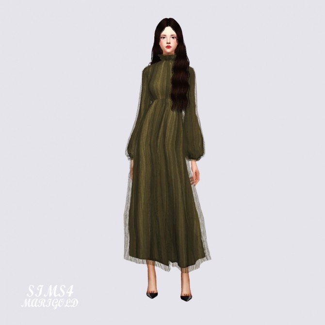 Sims 4 Long Chiffon Dress at Marigold