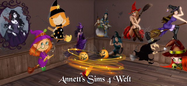 Sims 4 Wall Deco Witches at Annett’s Sims 4 Welt