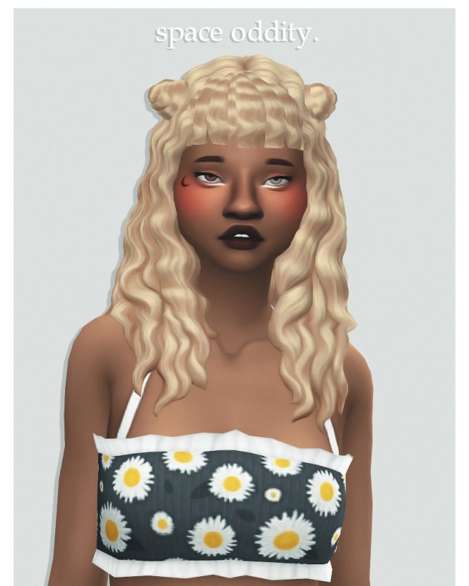 Sims 4 Simcrush​‘s space oddity hair recolor at cowplant pizza