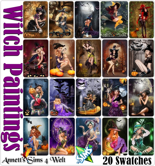 Sims 4 Witch Paintings at Annett’s Sims 4 Welt