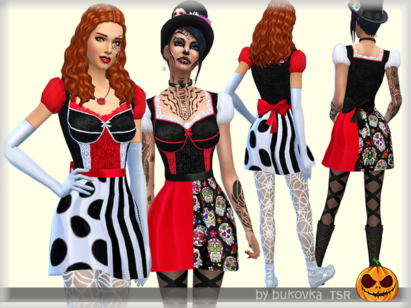 Sims 4 Dress Clown by bukovka at TSR