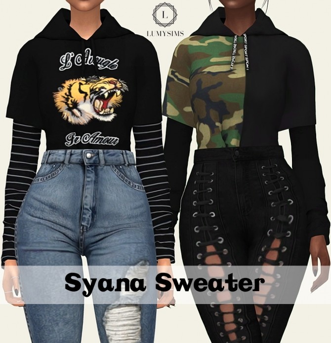 Sims 4 Syana Tucked in Sweater at Lumy Sims