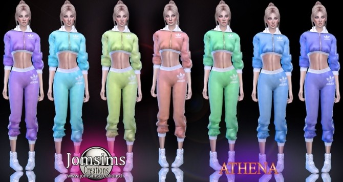 Sims 4 Athena satin sport set at Jomsims Creations