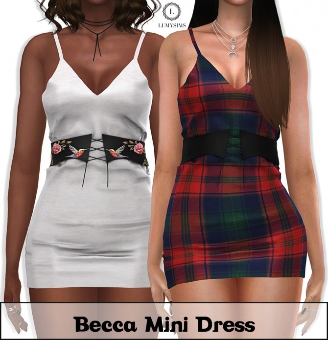Sims 4 Becca Mini Dress at Lumy Sims