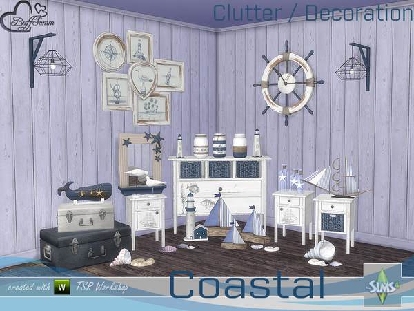 Sims 4 Coastal Living Deco by BuffSumm at TSR