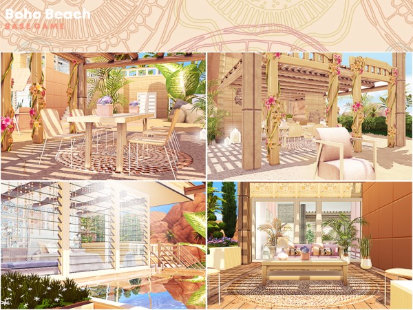 Sims 4 Boho Beach house by Pralinesims at TSR