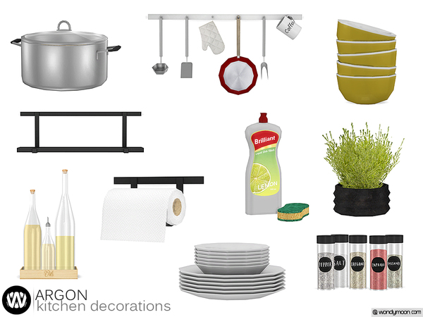 Sims 4 Argon Kitchen Decorations by wondymoon at TSR