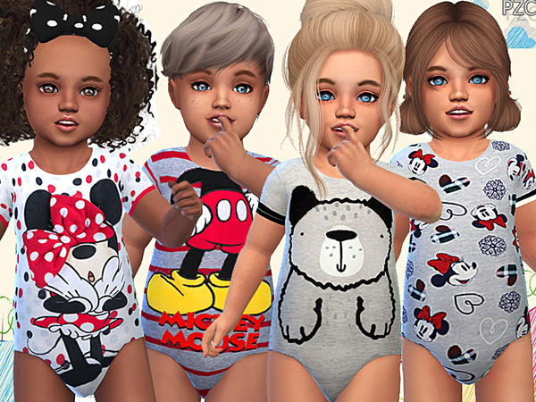 Sims 4 Toddler Sleepwear 05 by Pinkzombiecupcakes at TSR