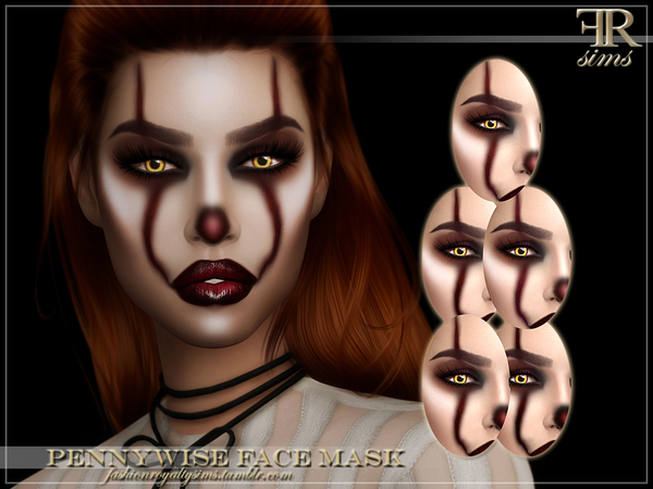 Sims 4 FRS Pennywise Face Mask by FashionRoyaltySims at TSR