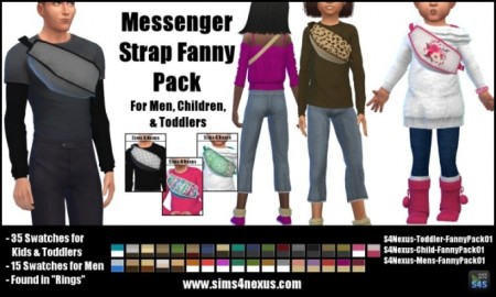 Messenger Strap Fanny Pack by SamanthaGump at Sims 4 Nexus