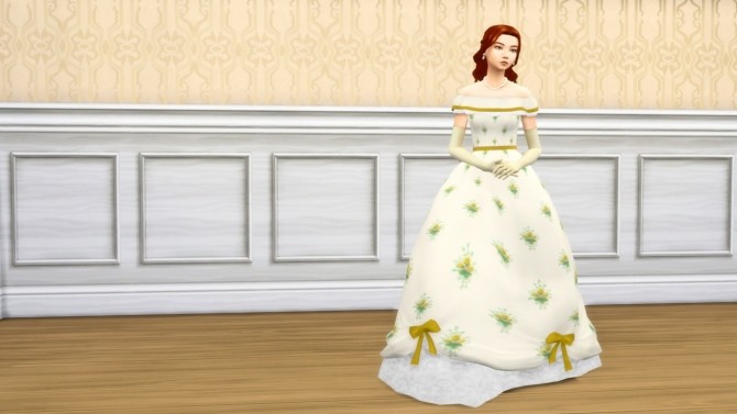 Sims 4 Beautiful Belle dress at Teanmoon