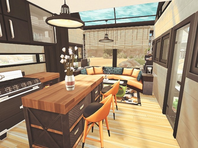 Sims 4 Small bus shaped house at HoangLap’s Sims