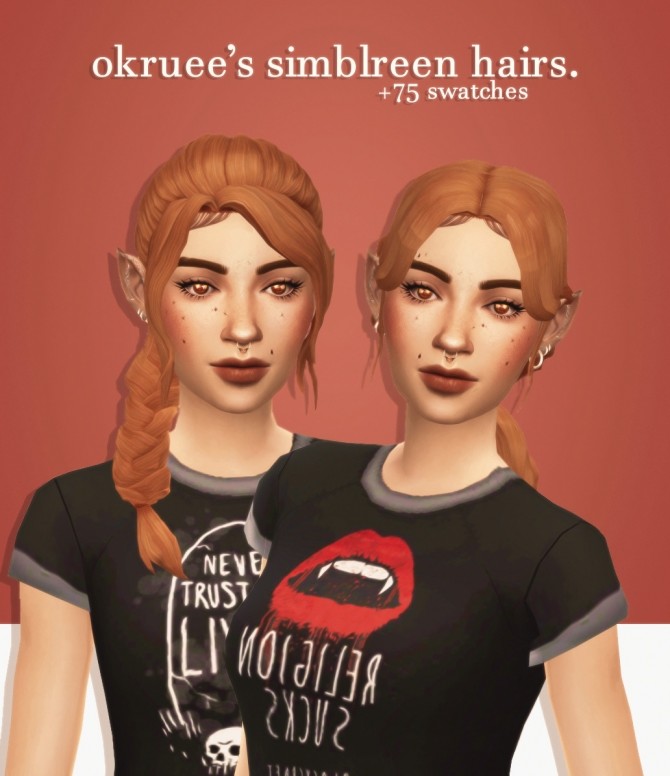 Sims 4 Okruee‘s simblreen hairs recolors at cowplant pizza