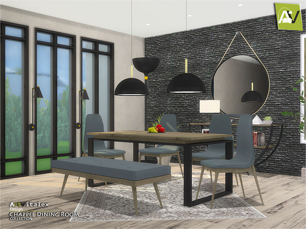 Sims 4 Chappel Dining Room by ArtVitalex at TSR