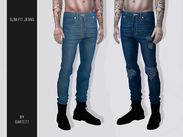 Sims 4 Slim Fit Jeans by Darte77 at TSR