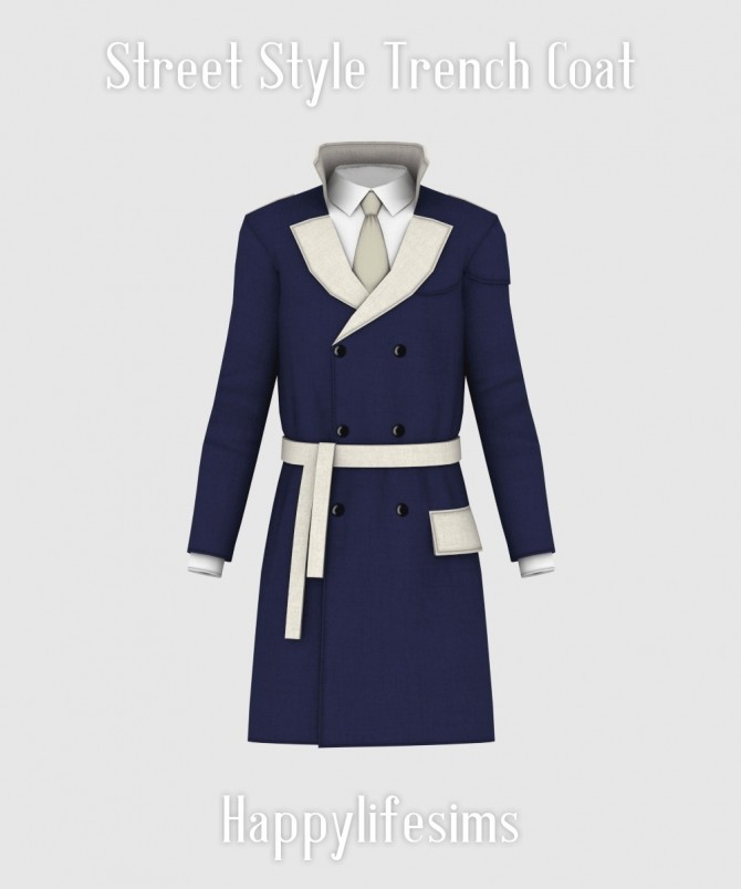 Sims 4 Street Style Trench Coat by Lonelyboy at Happy Life Sims